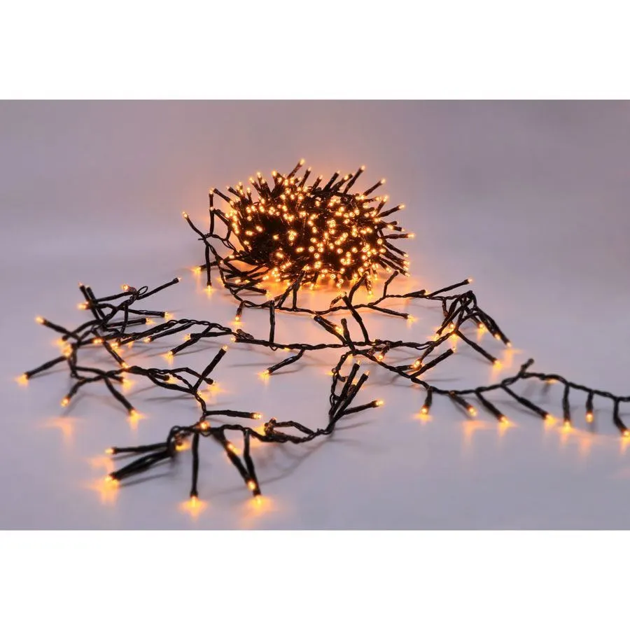 LED-Cluster-Lichterkette 16,5m mit Timer 1152 LEDs Warmweiß