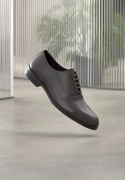 LEATHER - Snøresko - dark brown