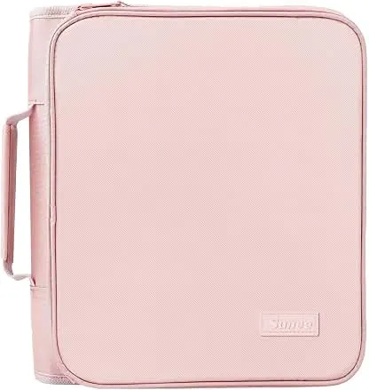 SUNEE Zippered Binder Bag with Handle, 2-Inch 3-Ring O-Ring, 500-Sheet Capacity, Includes Zip Pocket, 5-Tab Expanding File Folder, Multi-Pocket Organizer Binder for Middle School, Pink Lotus SUNEE Zippered Binder Bag with Handle, 2-Inch 3-Ring O-…