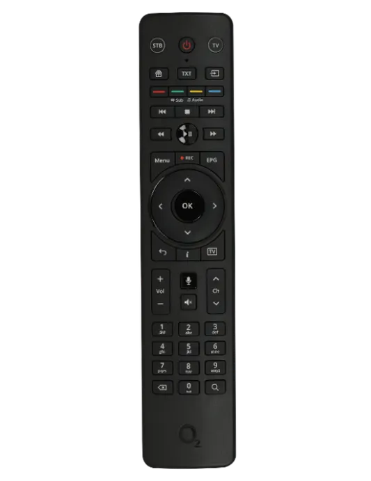 Bluetooth dálkový ovladač k O 2 TV Set-top boxu, černá