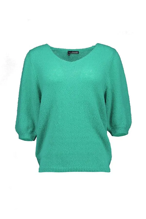 Fijngebreide groene trui