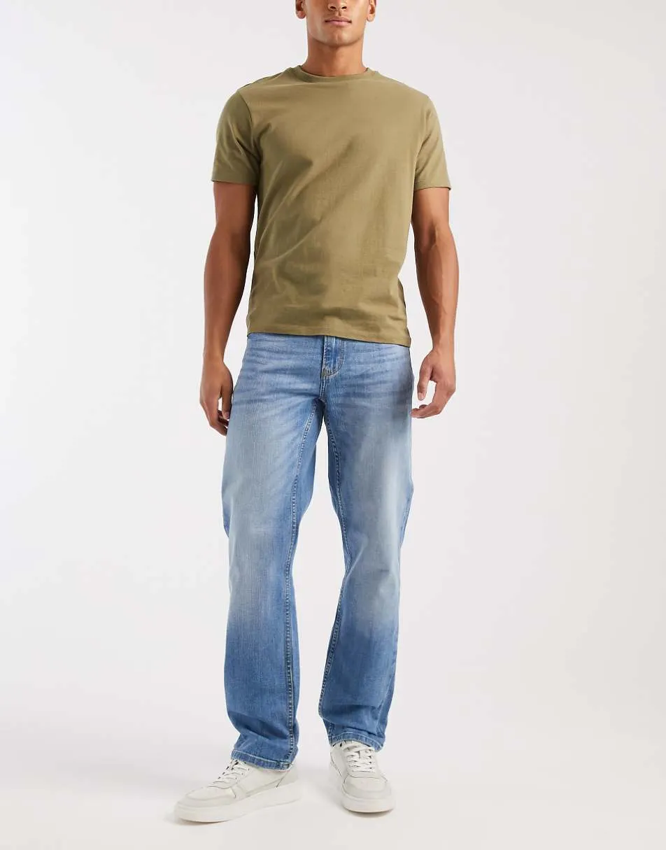 BLEND regular fit straight leg jeans in light wash blue
