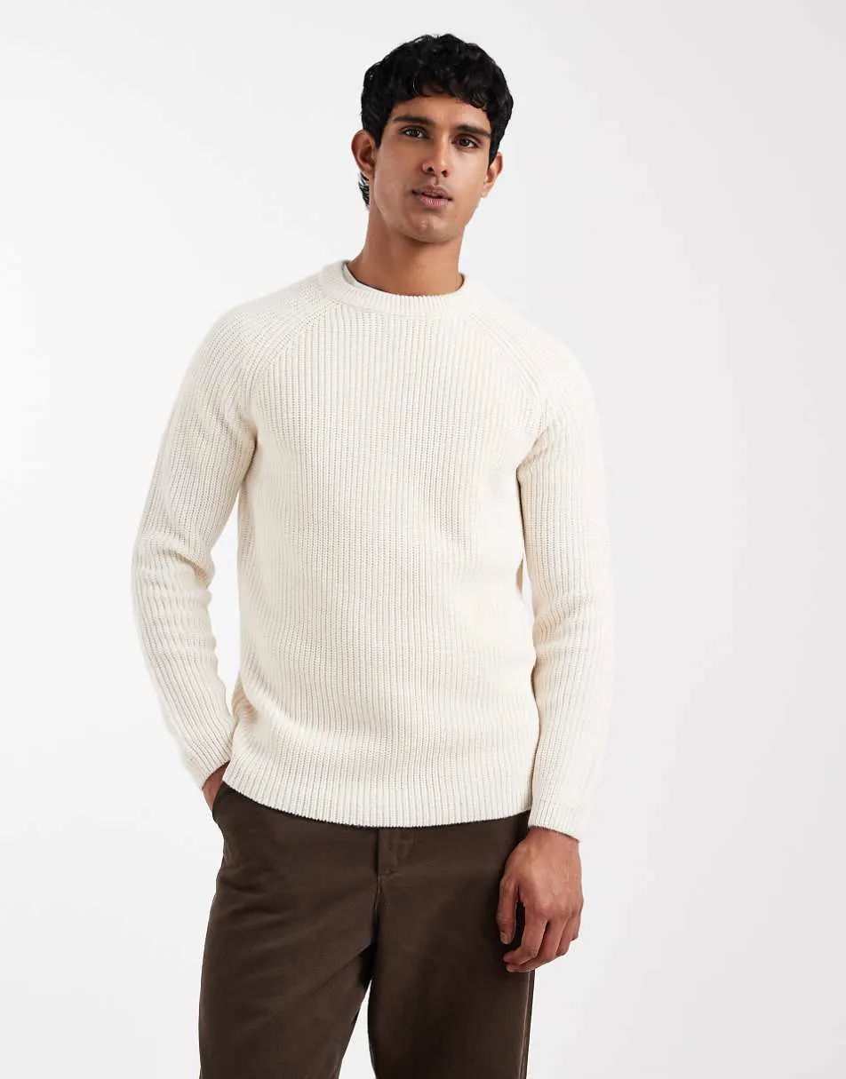 New Look crew neck oversized jumper in ecru