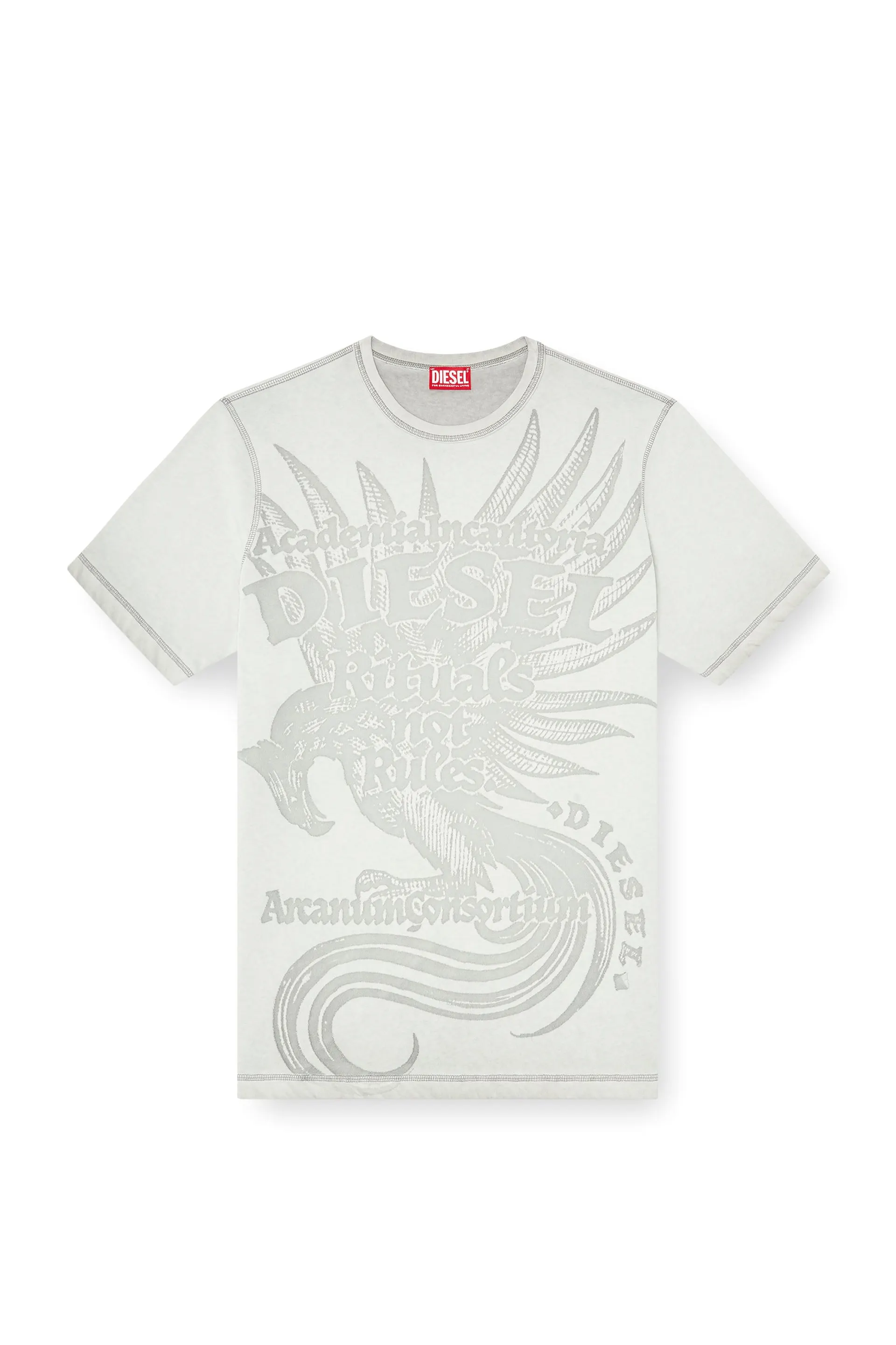 Jersey T-shirt with embossed graphic