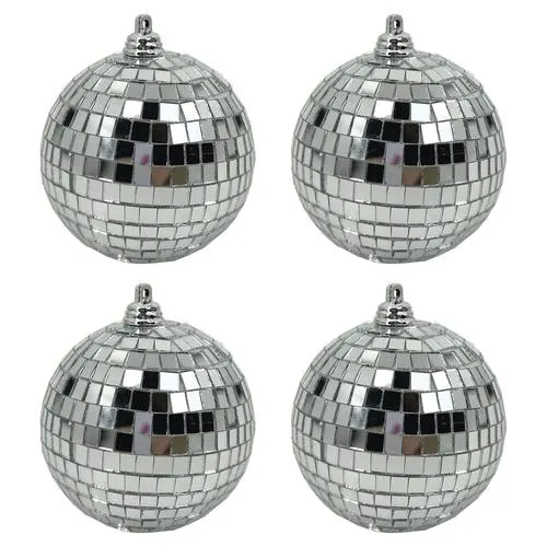 Enchanted Forest® 80mm Silver Mirror Shatterproof Ornaments - 4 Pack
