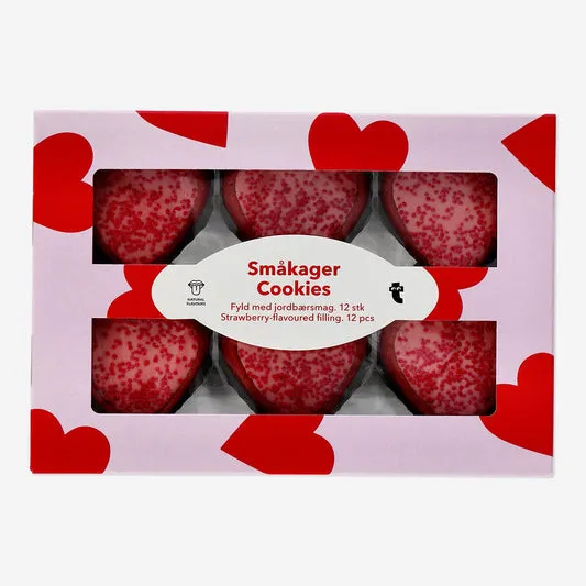 Heart cookies with strawberry fil...