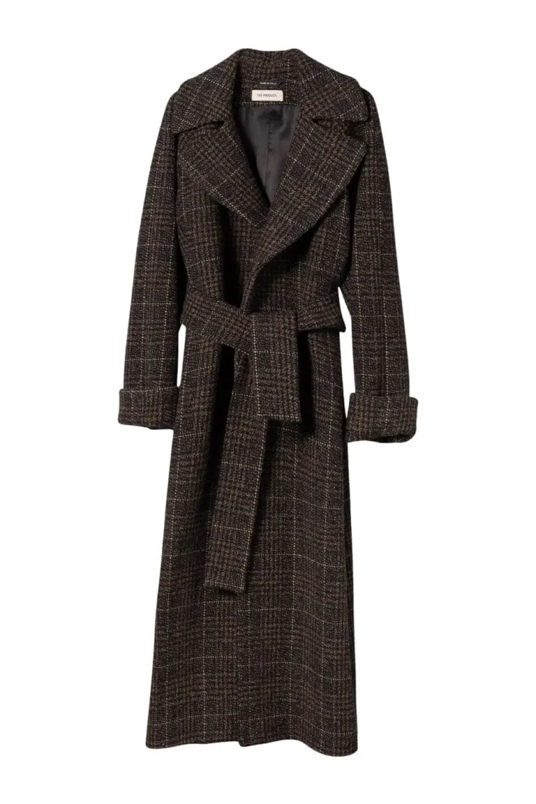 Wool Coat Long – Brown Check