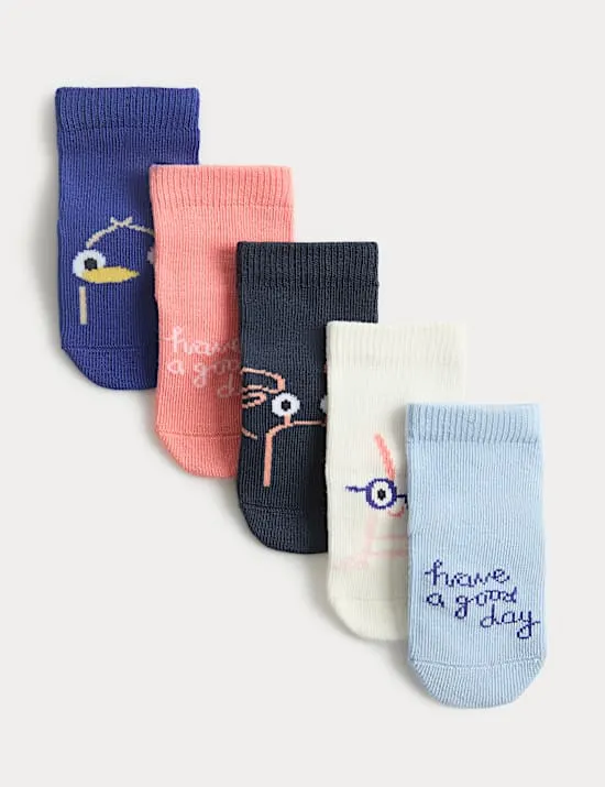 5 Pack Cotton Rich Baby Socks (0-25 Months)
