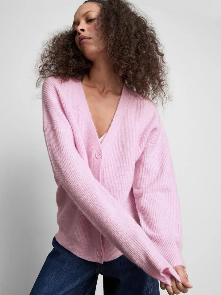 Gilet côtelé doux à col en V