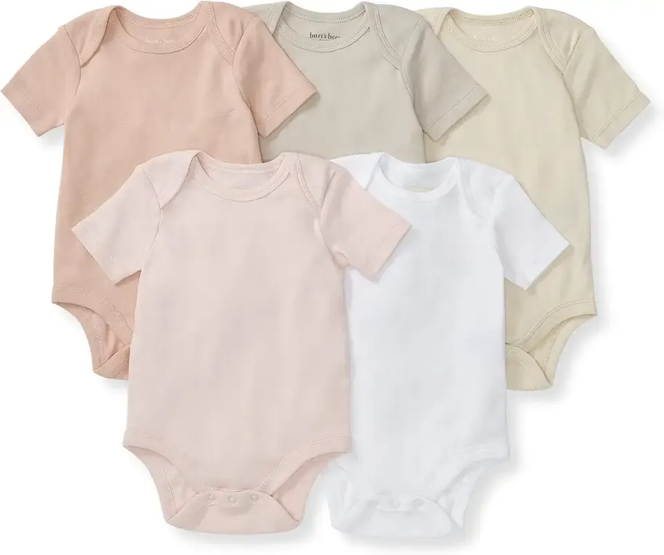 Bodysuits, Short Sleeve and Long Sleeve One-Pieces, 100% Organic Cotton, Pack of 5