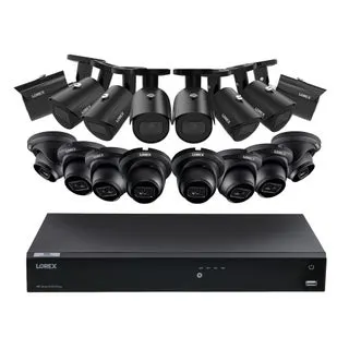 Lorex Classic Fusion 4K 16-Channel 4TB NVR with 8 4K Wired IP Bullet Cameras and 8 4K Wired IP Turret Cameras