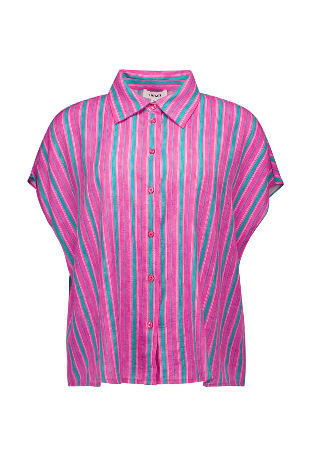 Groen/roze gestreepte blouse