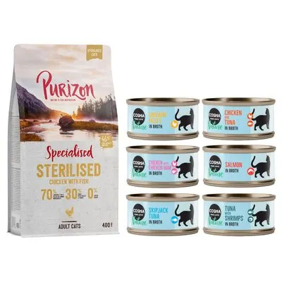 Offre découverte Purizon, 400 g + lot mixte Cosma Nature, 6 x 70 g