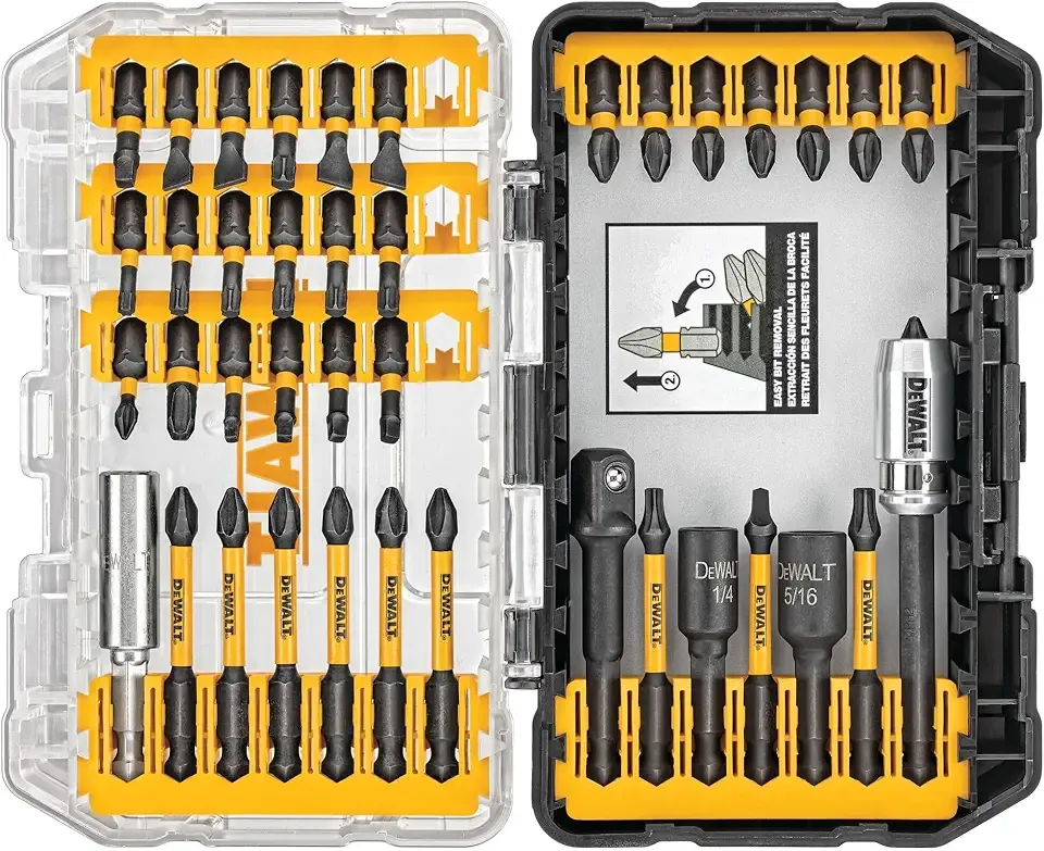 Screwdriver Bit Set, 40 Pcs. Impact Ready, FlexTorq Impact Driver Bit Set with Storage Case (DWA2T40IR)