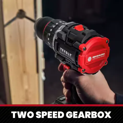 YEVOLT Brushless Electric Drill Set 20V YVGBD20DU3 Series 20+3 Torque Compact Impact Cordless Handheld Screwdriver Power Tool