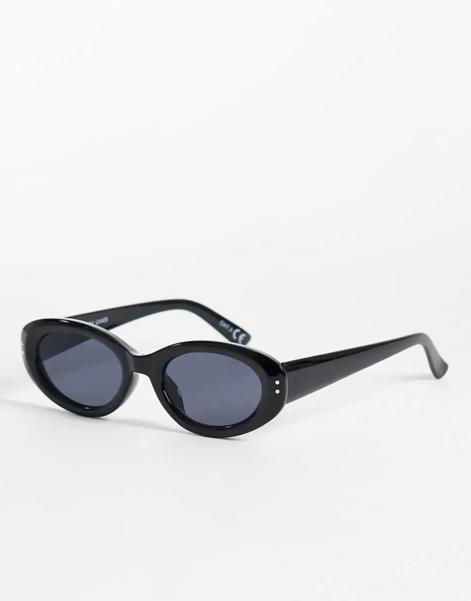 Gina Tricot angled oval sunglasses in black