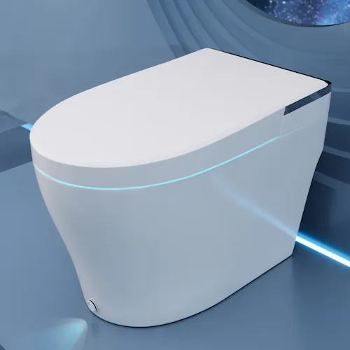 1.28 GPF Tankless Elongated Smart Toilet Bidet in White with Auto Close/Open/Flush, Warm Air Dryer
