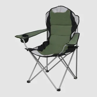 Outdoor Creations Deluxe Camping Chair Green Beige Colour