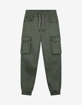 Pantaloni cargo - Percentuale di tessuto elasticizzato - verde scuro
