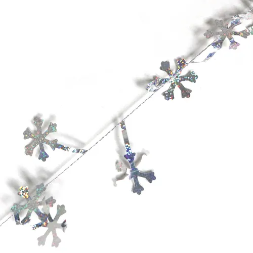Enchanted Forest® 50' Silver Snowflake Wire Tinsel Christmas Garland
