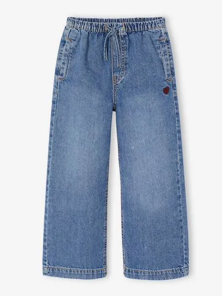 Pantalon large fille - bleu moyen