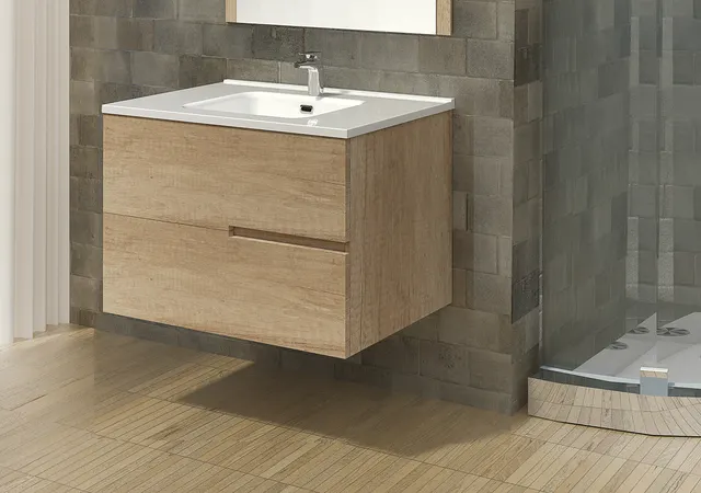 Mueble de baño con lavabo Alda Olmo 80x45 cm con 2 cajones
