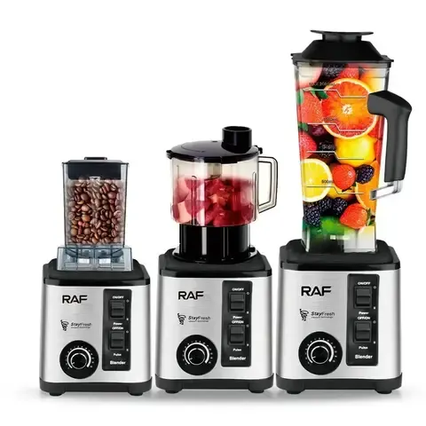 LICUADORA RAF 3 EN 1, TRITURA HIELO, 2600 WATTS Y 15 VELOCIDADES