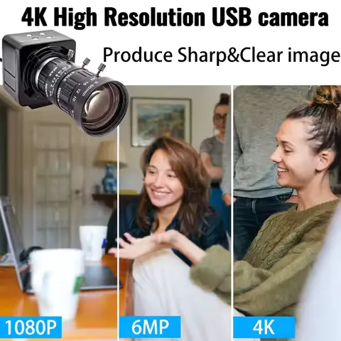 12MP USB Camera 1/2.3" IMX577 CMOS 1080P 120FPS Industrial Metal Box With Varifocal Lens Plug Play For Meeting Document Scanning