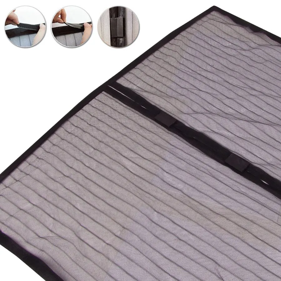 Tür-Moskitonetz mit Magnetverschluss 100x210cm Schwarz