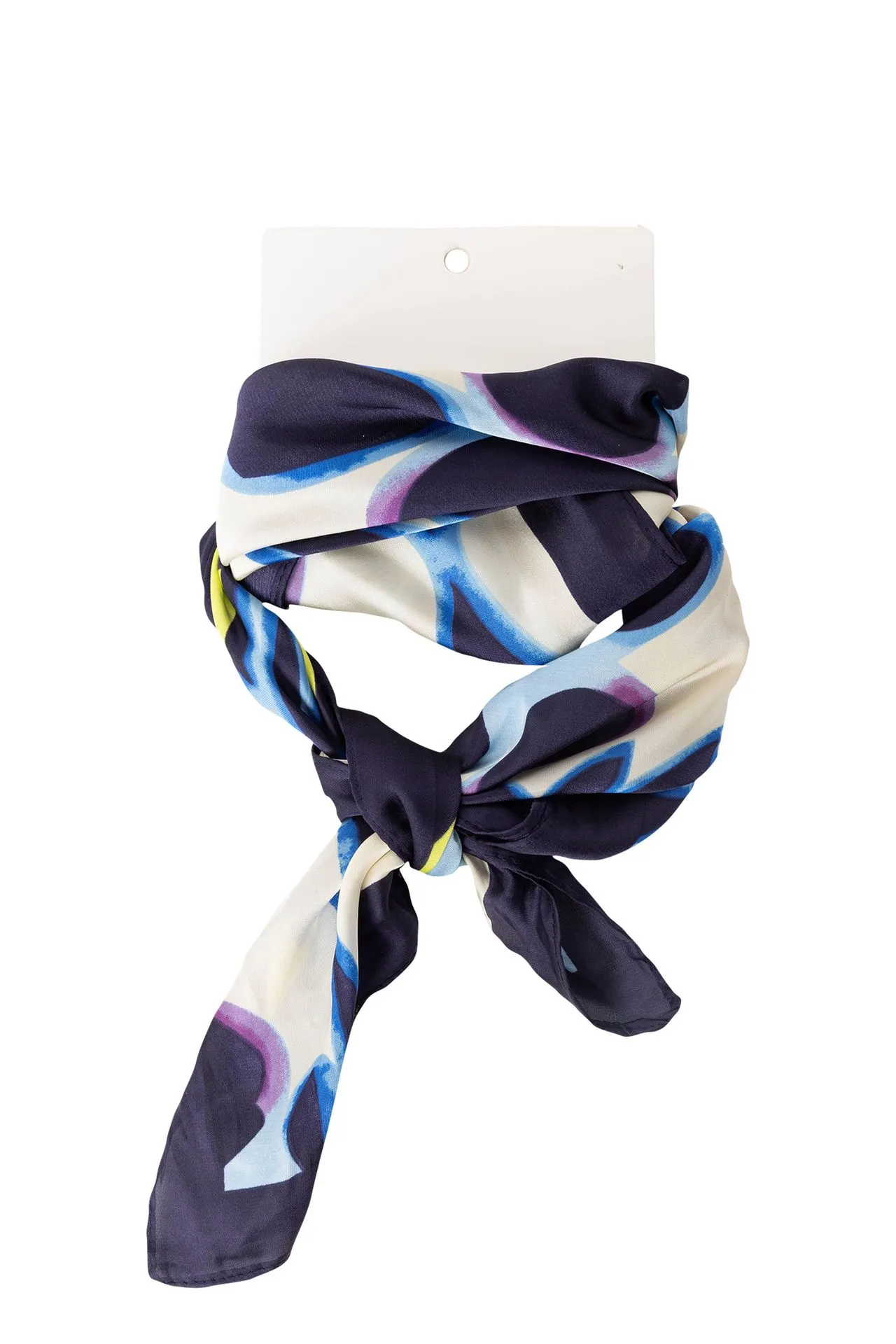 Glanzende sjaal met grafische print