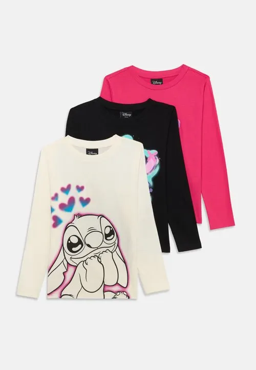 3 PACK UNISEX LILO & STITCH LONG SLEEVE TOP - Topper langermet - off-white/pink/black