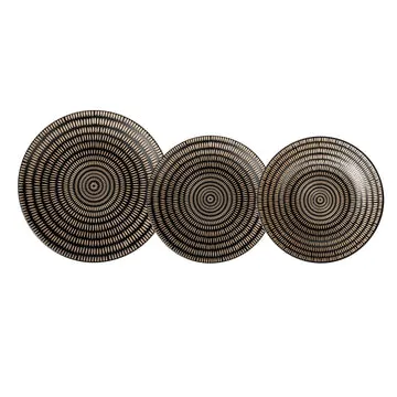 Servizio di piatti in stoneware Maya Pad Printing Nero 18 pezzi