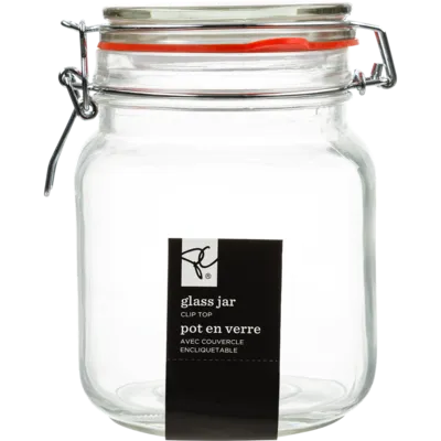 Square Clip Top Jar 1L