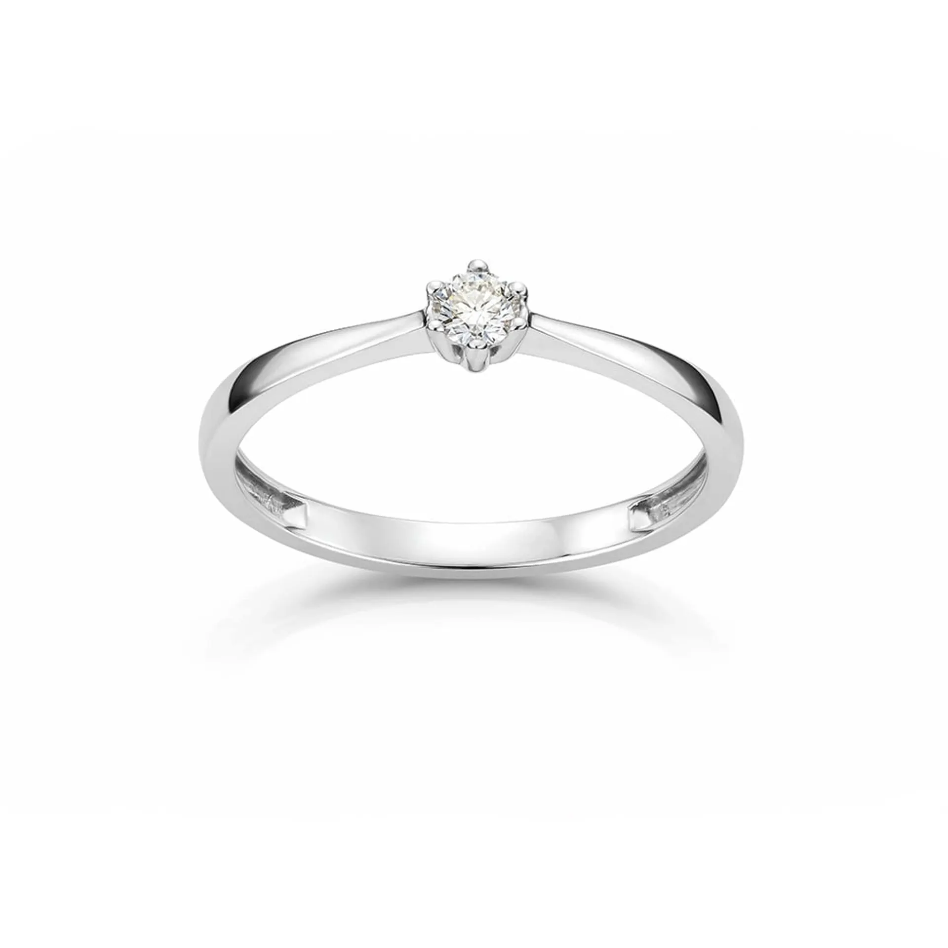 Aurora diamantring i 585 hvitt gull 0,10 ct