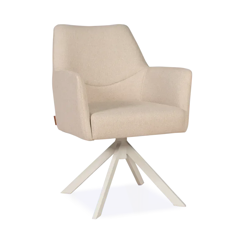 Armstoel (Poot B - Pepper White) Jacky - Barrel Creme