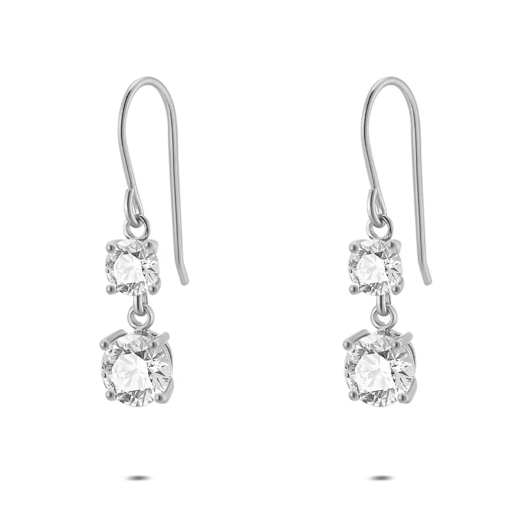 Oorbellen in zilver, zirkonia