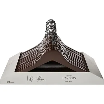 Dark Wooden Hangers 20 Pack
