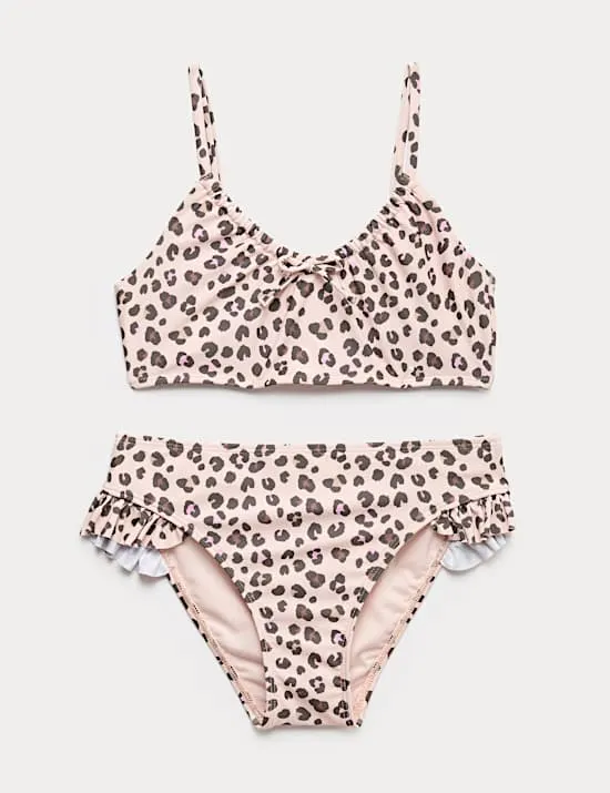 3pc Leopard Bikini with Rash Vest (6-16 Yrs)