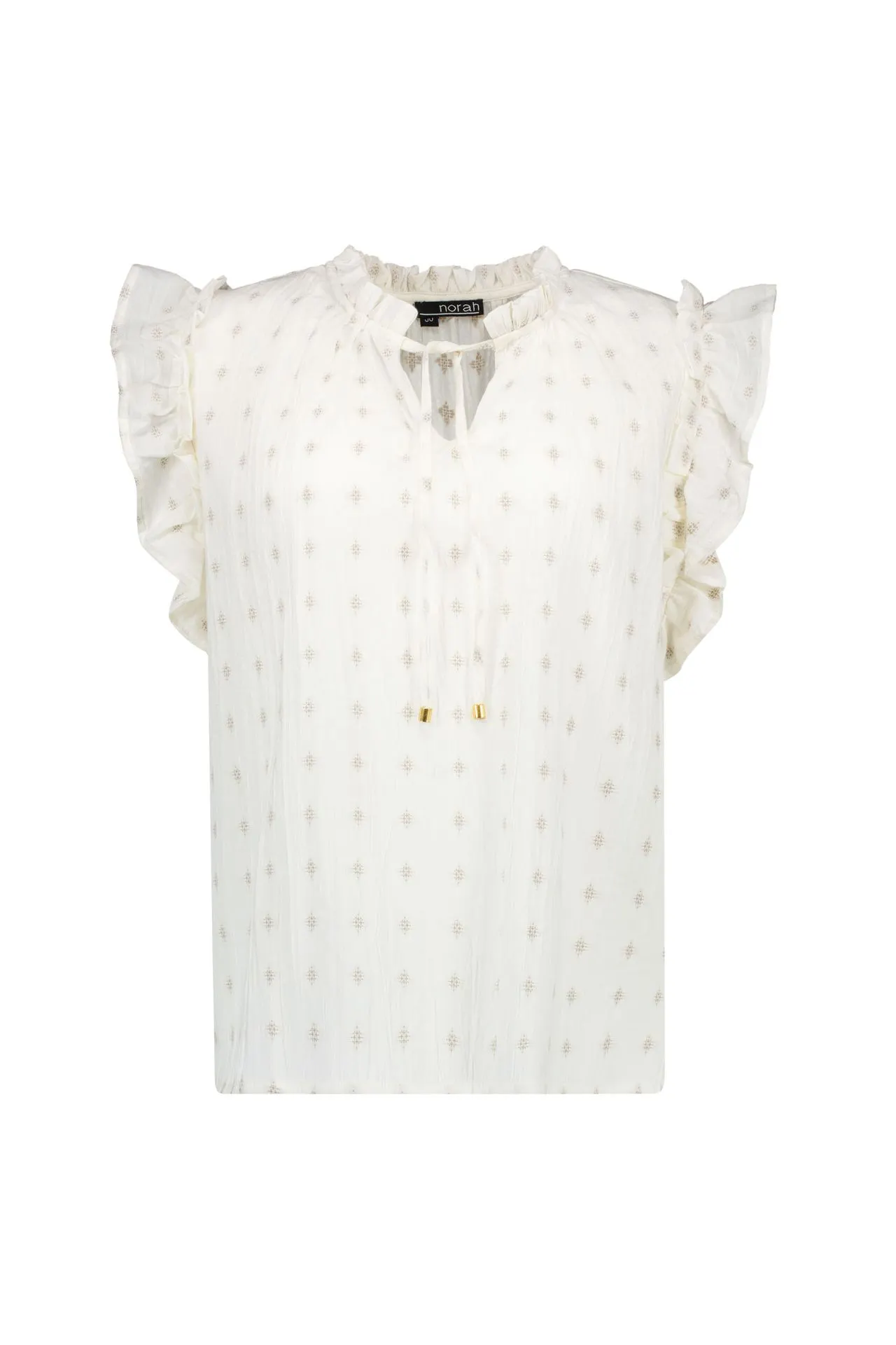 Witte blouse met volantmouwen
