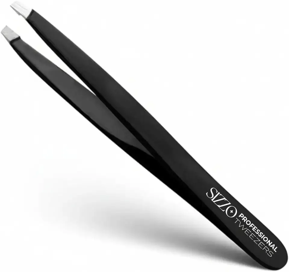 Professional Eyebrow Tweezers Facial Hair Hair Removal Stainless Steel Tweezers for Ingrown Facial Hair | BLACK