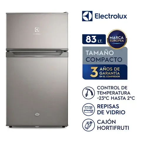 Frigobar Electrolux Frost Congelador Superior 83L Gris ERT95S2P5AS