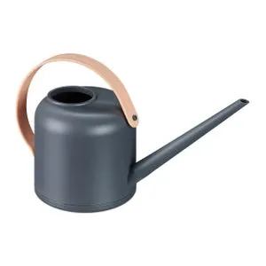 Annaffiatoio per Piante d'Appartamento, 1,7 l, Plastica, Innaffiatoio Piante, Collo Lungo, Grigio/Naturale, Relaxdays