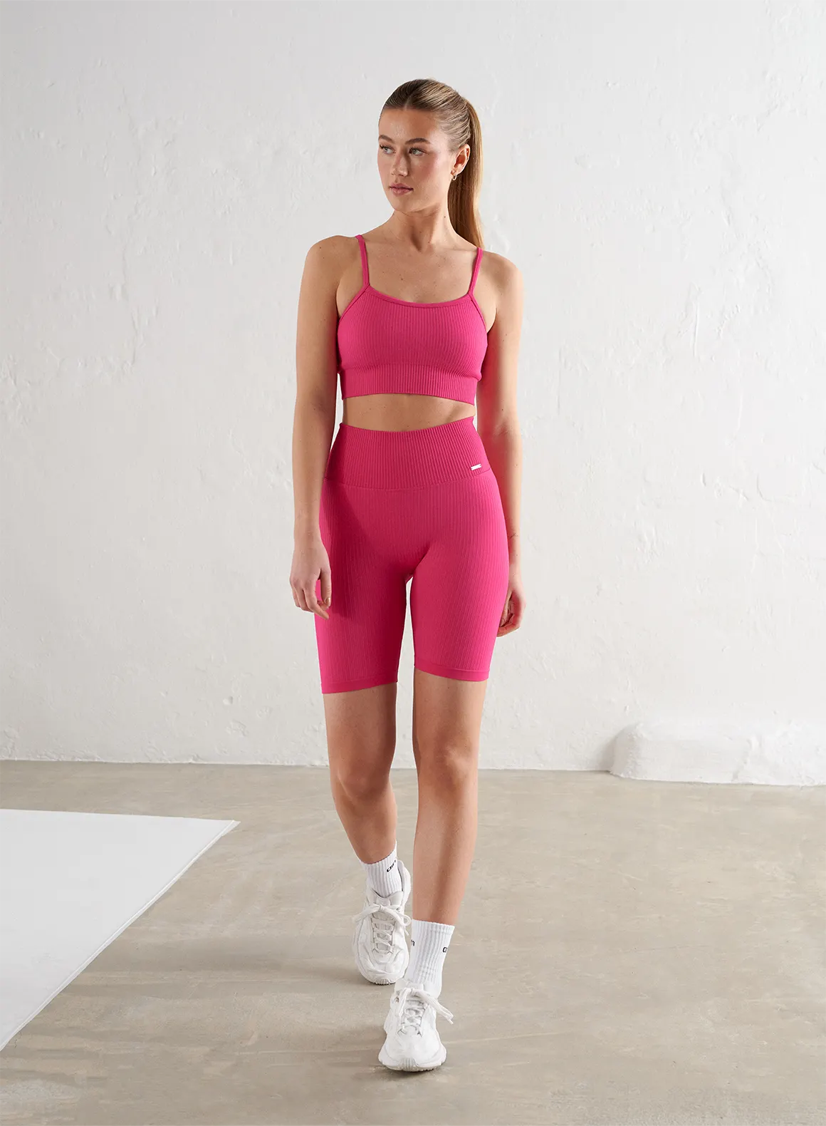 Berry/Sugar Rush Ribbed Seamless Biker Shorts