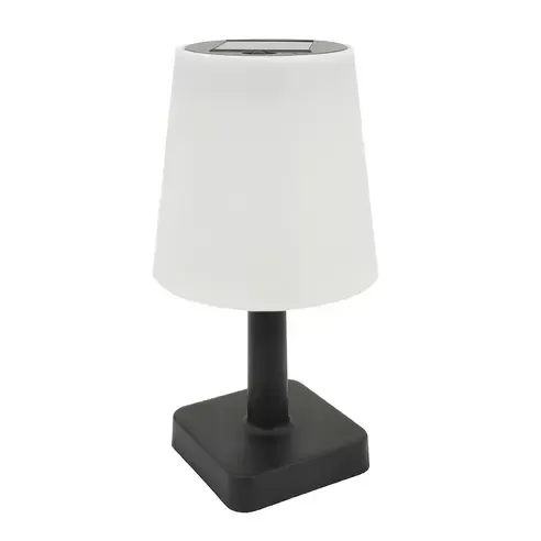 Solar-LED-Tischleuchte - schwarz-weiß - 23 cm hoch