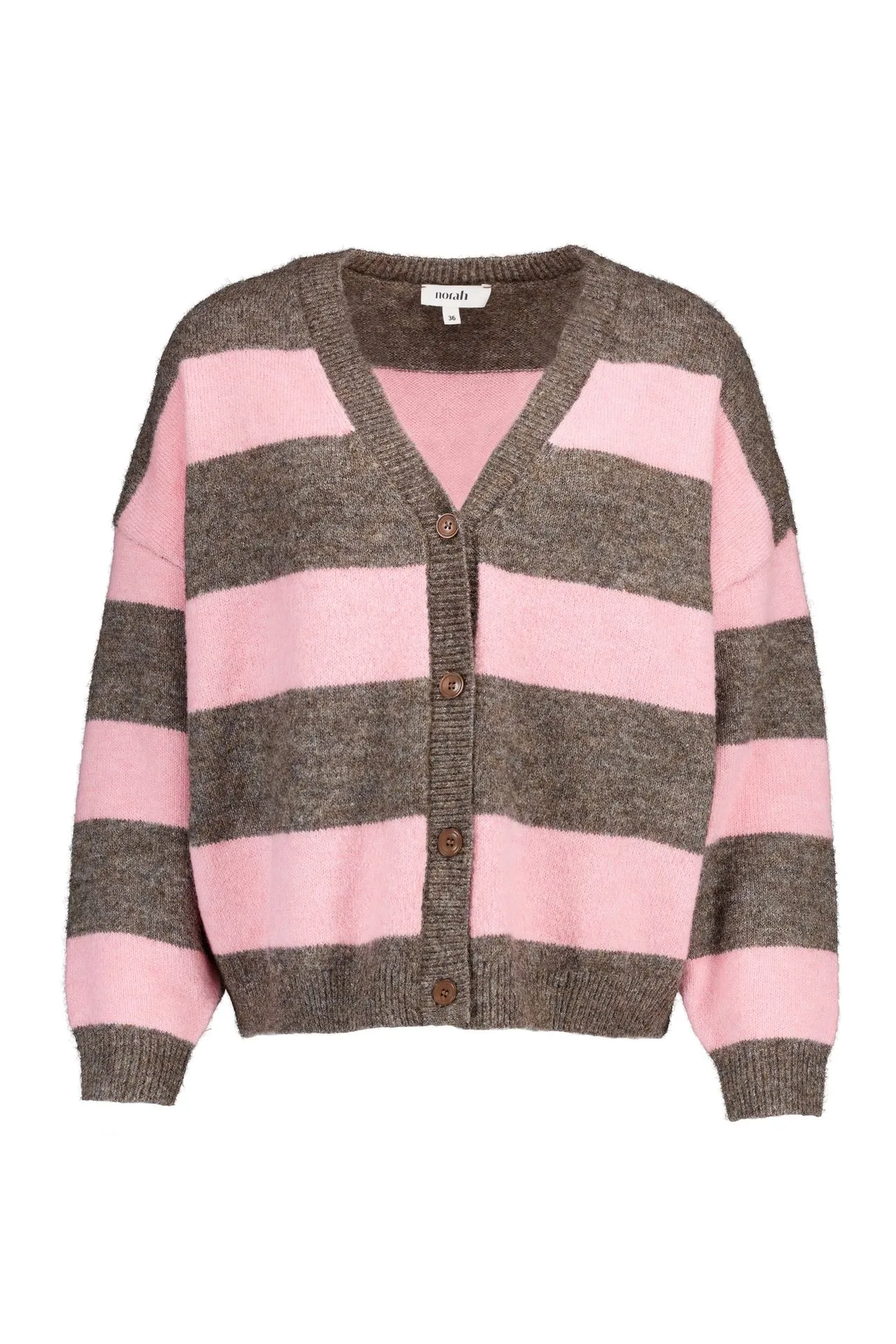 Grijs/roze gebreid vest