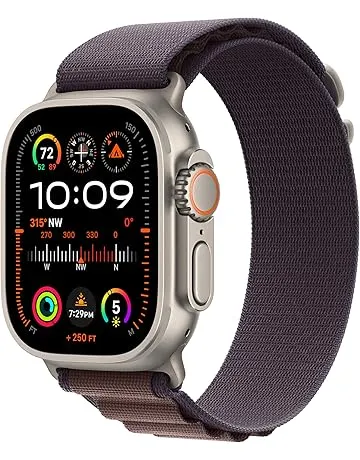 Apple Watch Ultra 2 [GPS + Cellular 49mm] Smartwatch with Rugged Titanium Case & Indigo Alpine Loop Medium. Fitness Tracker, Precision GPS, Action Button, Extra-Long Battery Life