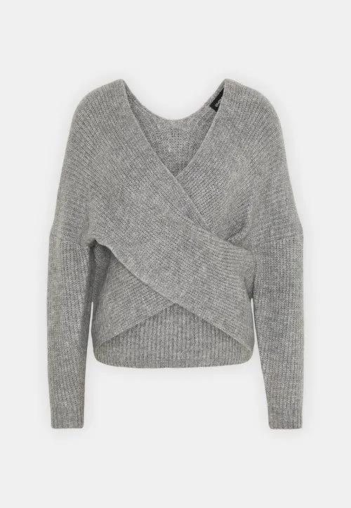 Strikkegenser - mid grey melange