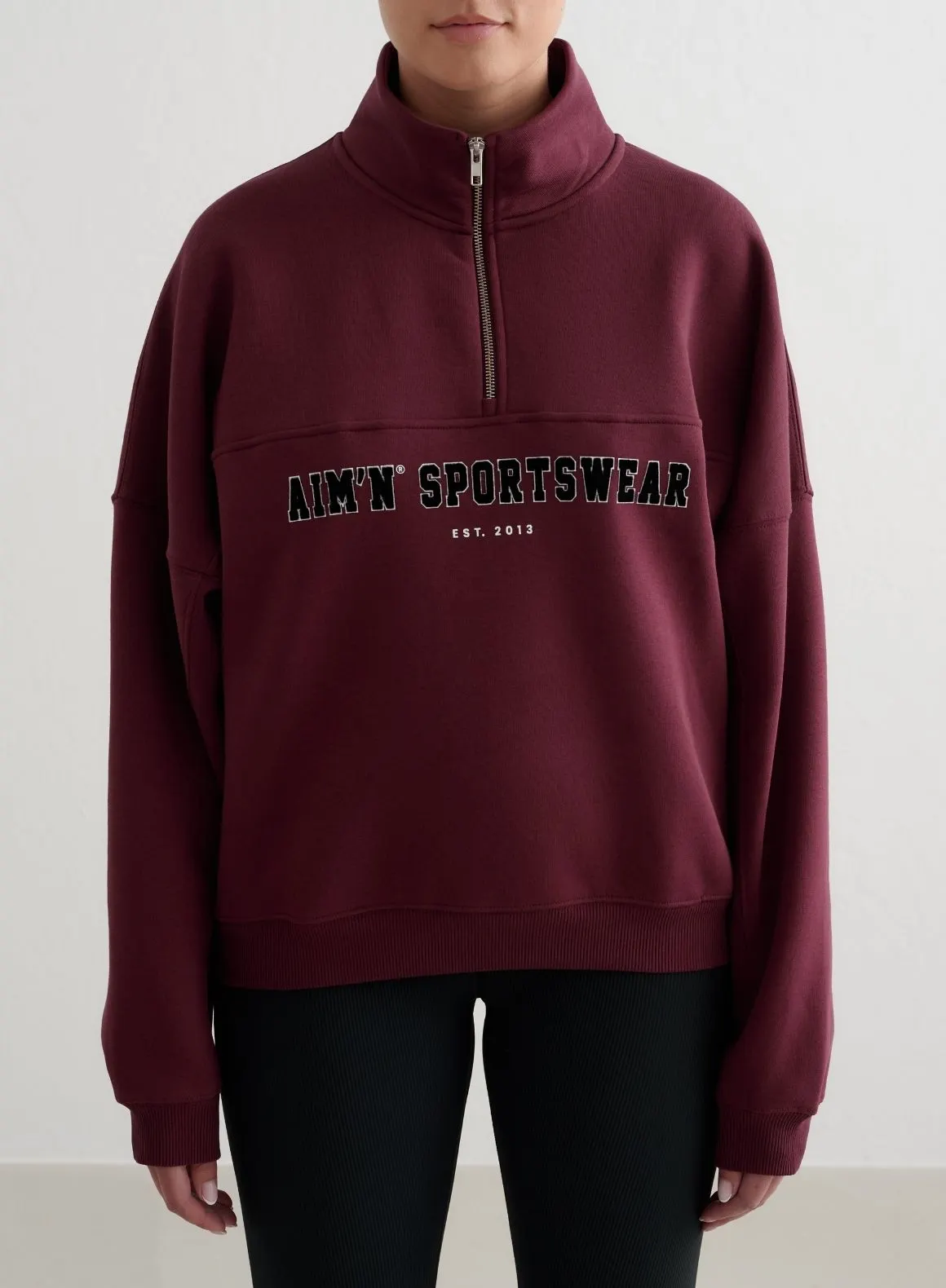 Cherry Varsity Sweat Half Zip