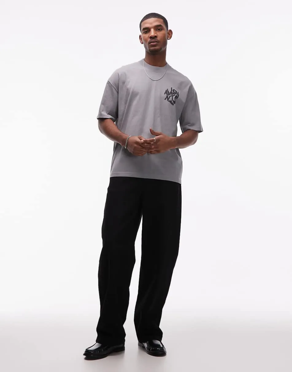 Allsaints Orlando crew neck t-shirt in grey - GREY