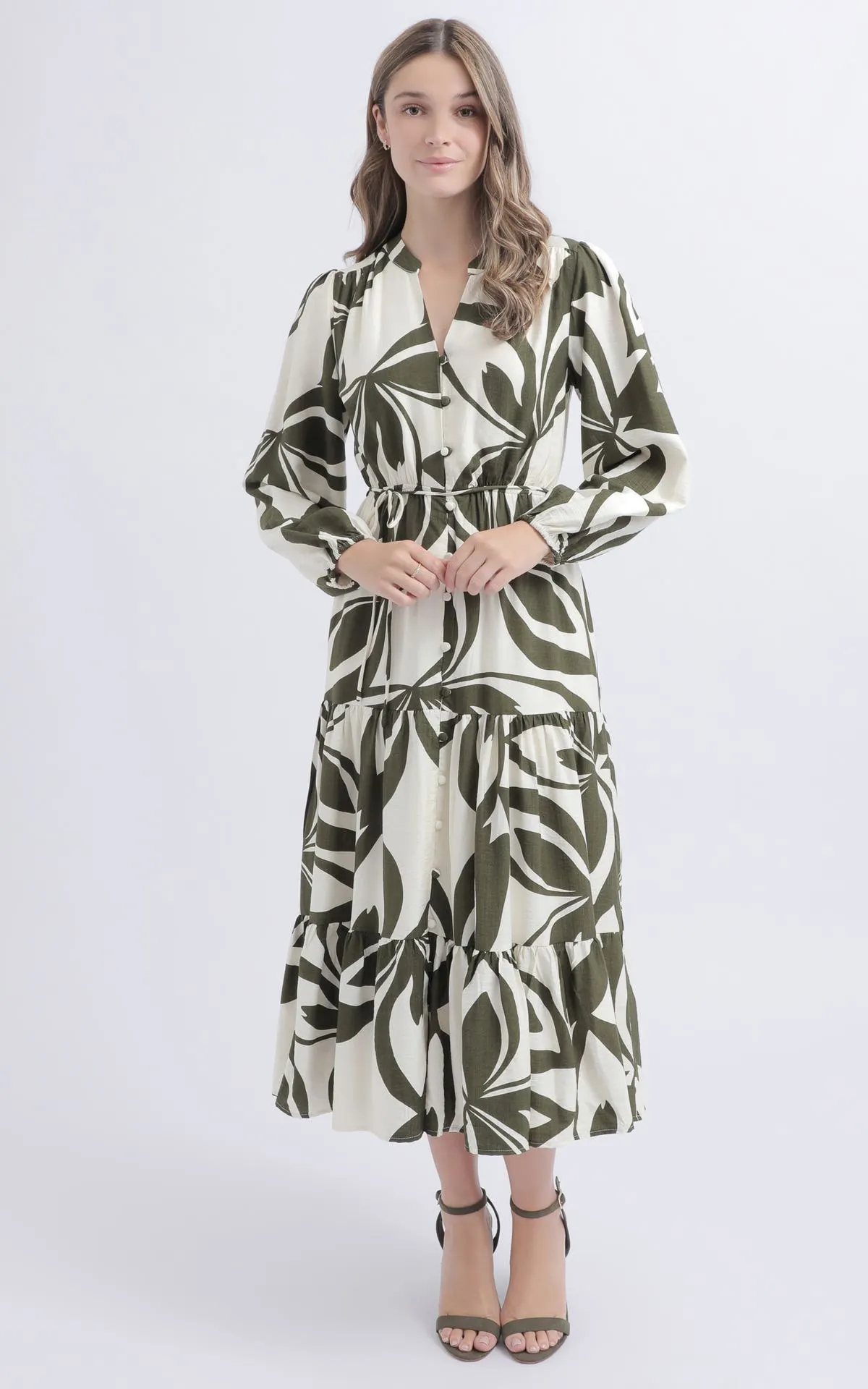 Voile Button Front Shirt Dress